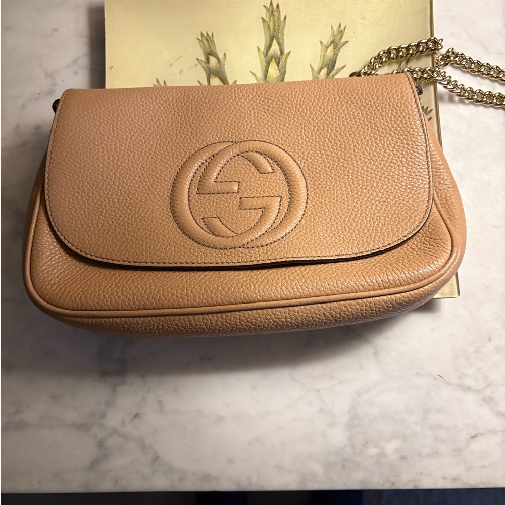 Gucci Beige Leather Crossbody Bag